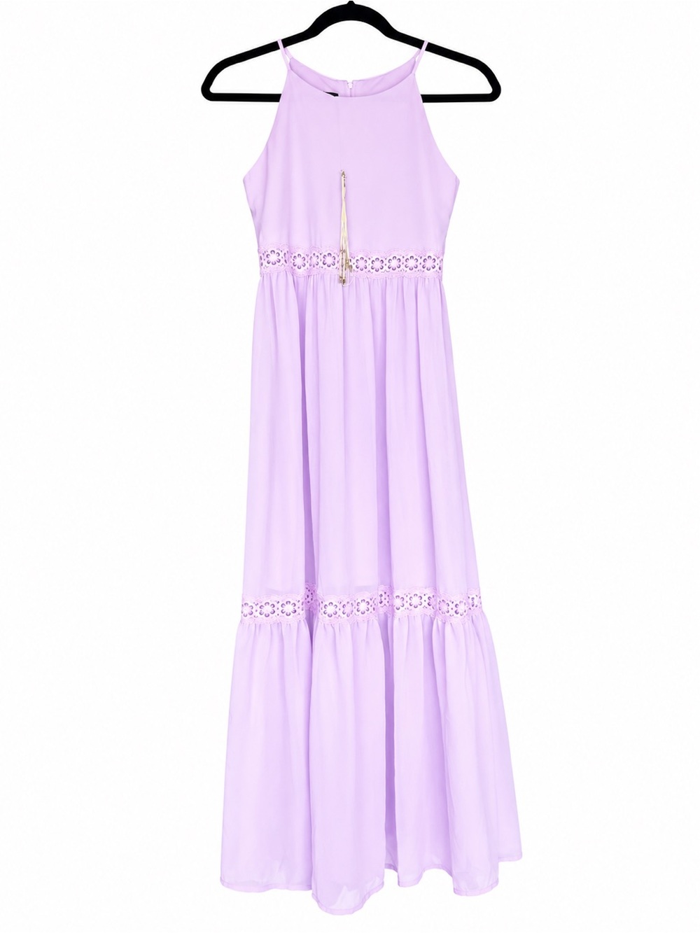 BCX Girl Lavender Maxi Dress w/ Matching Choker Girls Size 12 NWOT